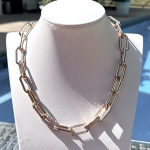 Gold Bling Choker Paperclip Chain Necklace